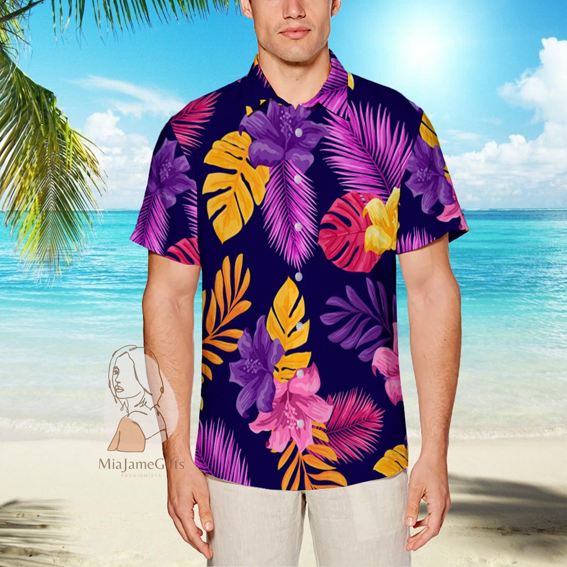 Purple Hawaii shirt Purple Hawaiian shirt hawaii shirt Etsy
