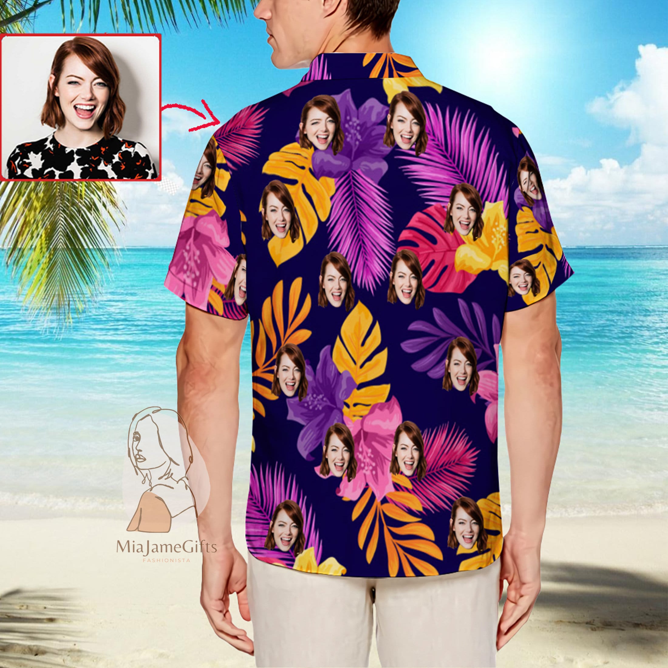 Custom Face Hawaii Shirt Men Personalized Photo Shirt hawaii | Etsy