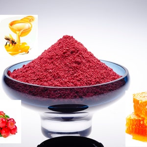 Lingonberry honey powder, Organic berries, Natural sweetener, Fruit Smoothie Powder, Superfood Diet, Healthy Powdered
