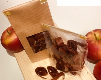 Pâte de fruits pomme cassis, sans sucre ajouté, boîte de collation végétalienne