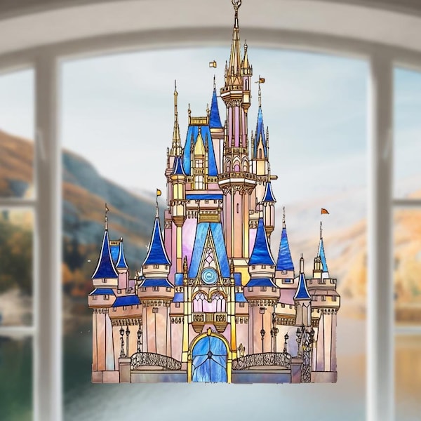 Disneyland Castle Suncatcher, vintage Disney-raamdecor