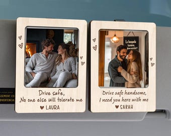 Custom Photo Wooden Car Visor Clip: Personalized Car Decor