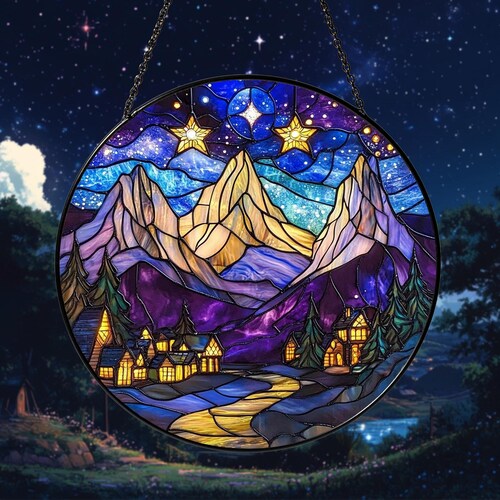Attrape-soleil sur la cour de nuit : cadeau fantastique pour les amateurs de lecture, décoration de fenêtre en acrylique