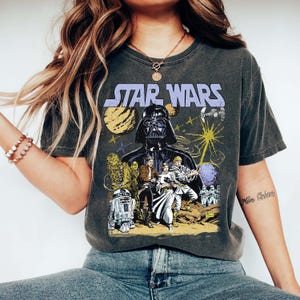 Maglietta retrò Disney Star Wars, Maglietta vintage Star Wars Comfort Colors, Star Wars Una nuova speranza sbiadita, Magliette Disneyworld, Magliette per la famiglia Disney
