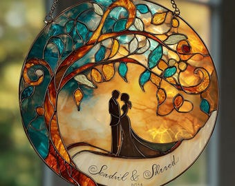 Atrapasueños de vitrales para novios, regalo de boda