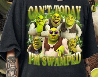 Camiseta divertida con meme de Shrek - Hoy no puedo, estoy muy ocupado. Camiseta cómoda.