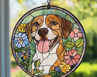 Attrape-soleil pour portrait d'animal de compagnie personnalisé : oeuvre d'art sur verre chien et chat, monument commémoratif d'animal de compagnie