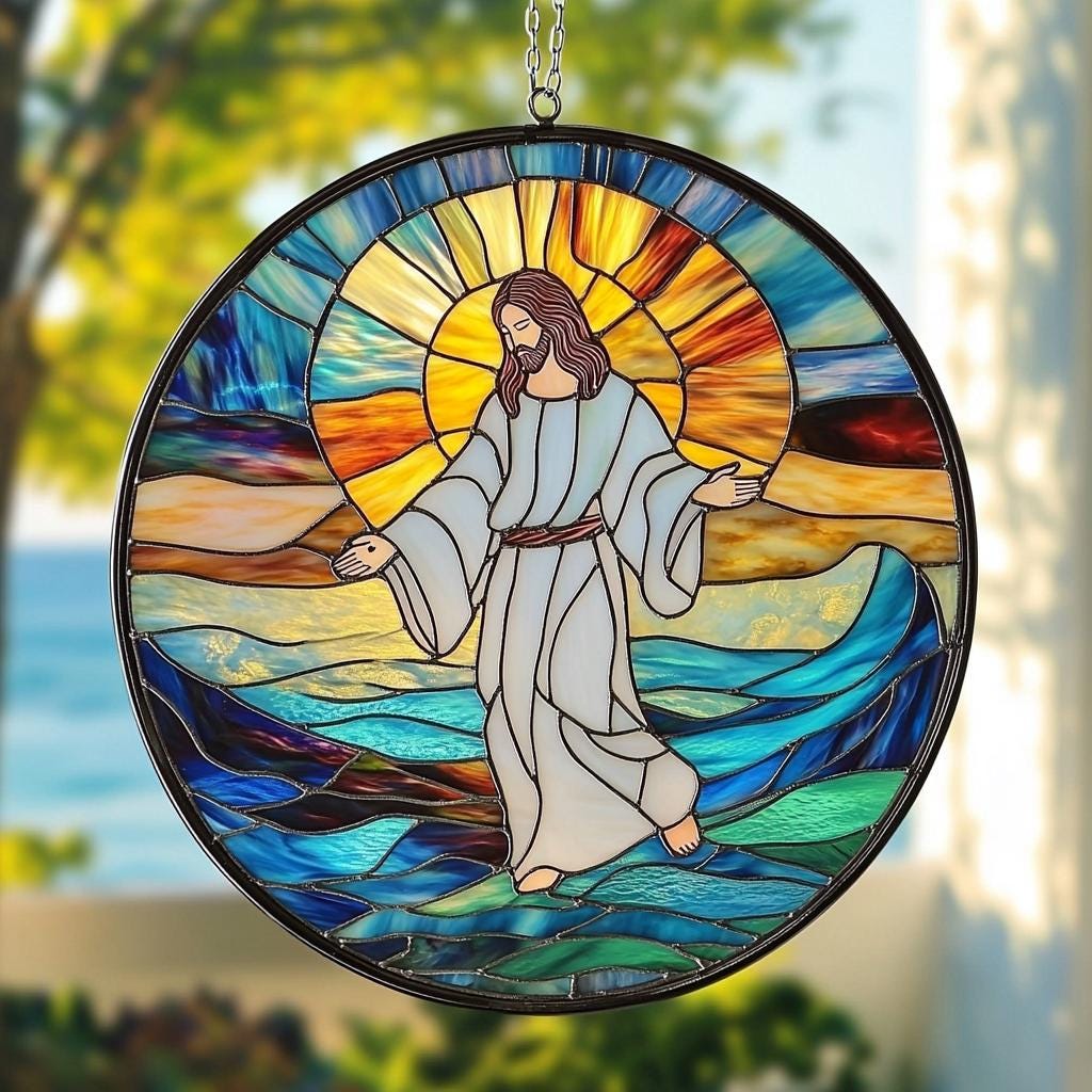 Jesus Christ Stained Glass Suncatcher: Christian Home Decor - Etsy