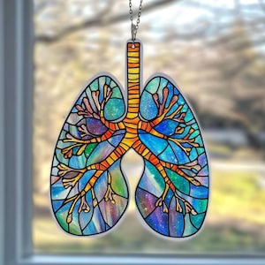 Aesthetic LunG Window Hanging, Lung Acrylic Window hanging, Respiratory Therapist Gift, Pulmonologist Gift, Lung surgery gift Suncatcher