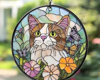 Attrape-soleil pour portrait d'animal de compagnie personnalisé : décoration de fenêtre pour chien et chat