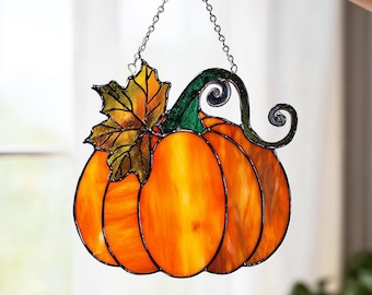 Pumpkin Acrylic Suncatcher: Fall Halloween Window Decor