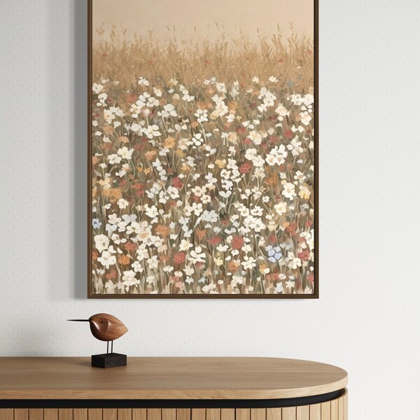 Digitalposter Blumen Beige Minimalist Wandbild Home Homedecor Flowers Beige