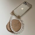 unique Pearl phone strap chain case product logo
