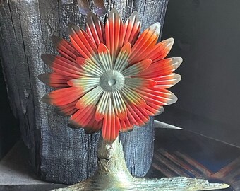 Native American Art Autumn Leaves in Fallen Wood Sculptured Original by Artist Rene Sepulveda Metal /& Fallen Wood Sculpture Santa Fe Art