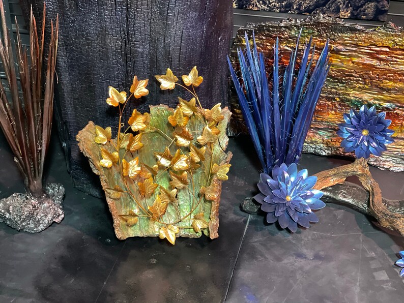 Native American Art Autumn Leaves in Fallen Wood Sculptured Original by Artist Rene Sepulveda Metal /& Fallen Wood Sculpture Santa Fe Art