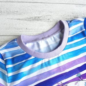 Kids' Horse Long-Sleeve Shirt | Blue and Purple Striped Long-Sleeve Shirt with Horse | Horse Girl Top | Also Suitable as a T-Shirt image 8