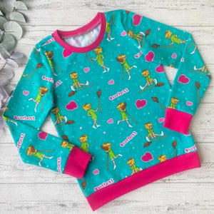 Bibi Blocksberg Shirt, T-Shirt mit Bibi Blocksberg, Longsleeve mit Hexe Bibi, Hexenshirt für Mädchen, Wunschgröße 74 - 134