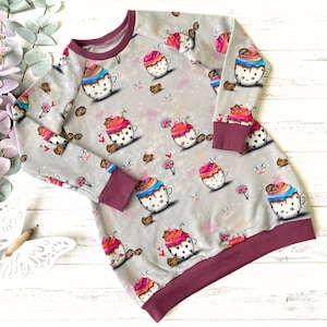 Mädchen Tunika, Longshirt Mädchen, Shirt Cookies und Regenbogenpunsch, Süßigkeiten Sweatshirt, MakeArt Berlin, Wunschgröße 74 - 122