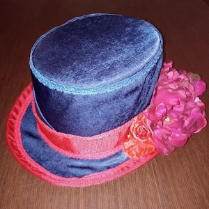 Custom Colors Ladie&#39;s Riding Top Hat Full Size with Lace and Flowers (Victorian Edwardian Steampunk Regency Elizabethan Gothic)
