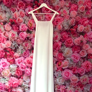 White 1970s vintage maxi dress