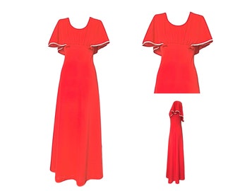 1970s red vintage maxi dress