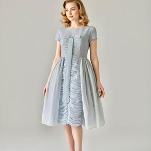 grace kelly blue dress dupe Grace of Monaco Remake Dreamy Blue Dress Short style: 115 cm/ 45 inches / XL I Retro Fairy