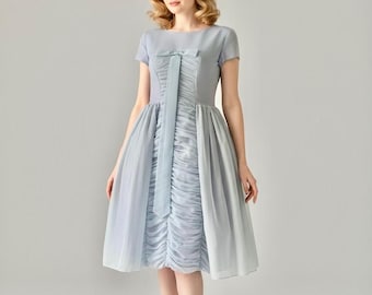 grace kelly light blue dress Grace of Monaco Remake Dreamy Blue Dress Short style: 115 cm/ 45 inches / XL I Retro Fairy