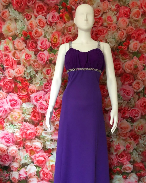 1970s Purple vintage maxi dress