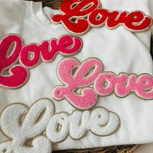 Love patches | large  patches | valentines patches | sequins patches | diy patches | chenille patch