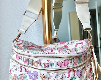 Magical cream color crossbody bag | amusement park bag | theme park bag | magical mouse bag