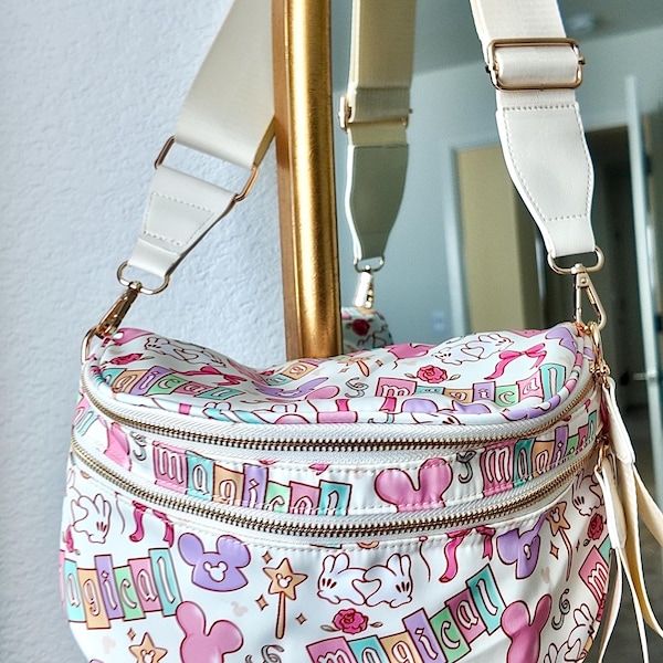 Magical cream color crossbody bag | amusement park bag | theme park bag | magical mouse bag