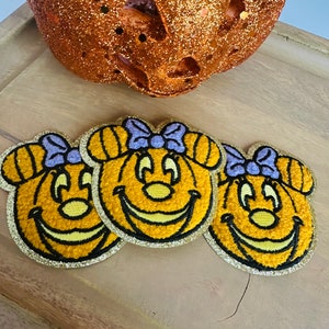 Minnie pumpkin patch | Halloween patches | iron on patches | Disney patches | trucker hat patches | Fanny pack accessories