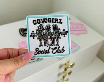 Cowgirl patch | trucker hat patches | hat patches | retro patches | iron on patches | embroidered patches | bag patches | small patches