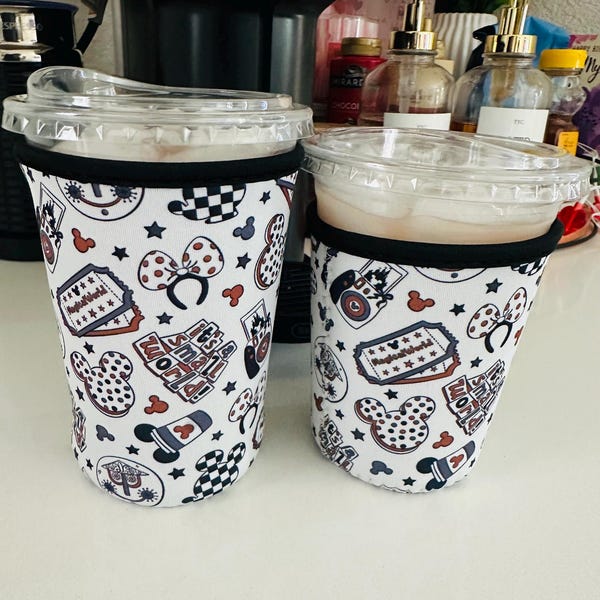 Disney coffee sleeve | iced coffee sleeve | Disneyland  coffee sleeve | Disney neutral  | Disneyland coffee sleeve