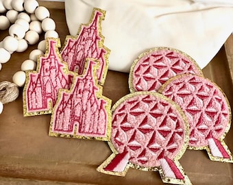 Toppe Disney World Epcot / toppe castello rosa / toppe da stirare castello Disney /