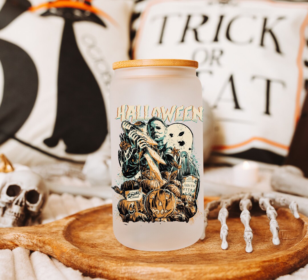 Halloween Coffee Cups Meyers Glass Cup Spooky Glass Cups Etsy