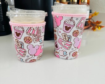 Amusement park coffee sleeve | iced coffee sleeve | Disney coffee sleeve | Disney snacks  | Disneyland coffee sleeve