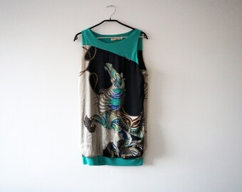 Vintage Abstract Print Blouse Made in Italy