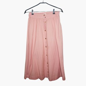 Vintage Pink Cotton Linen Springfield Full Maxi Skirt