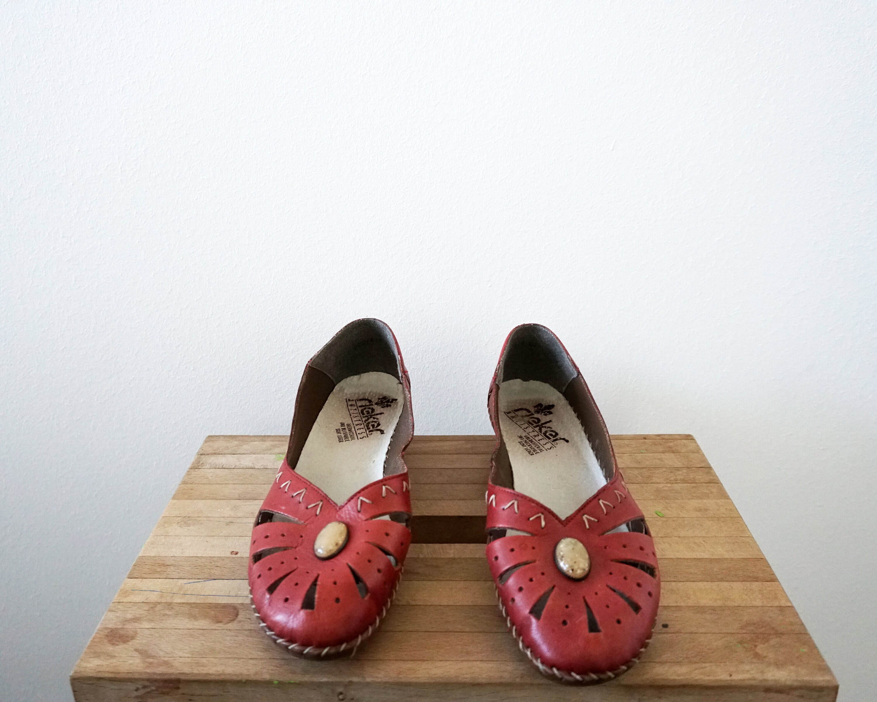 Vintage Red Leather Shoes - Etsy