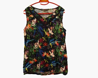 Floral Print Sleeveles Top, Street One, Size 40