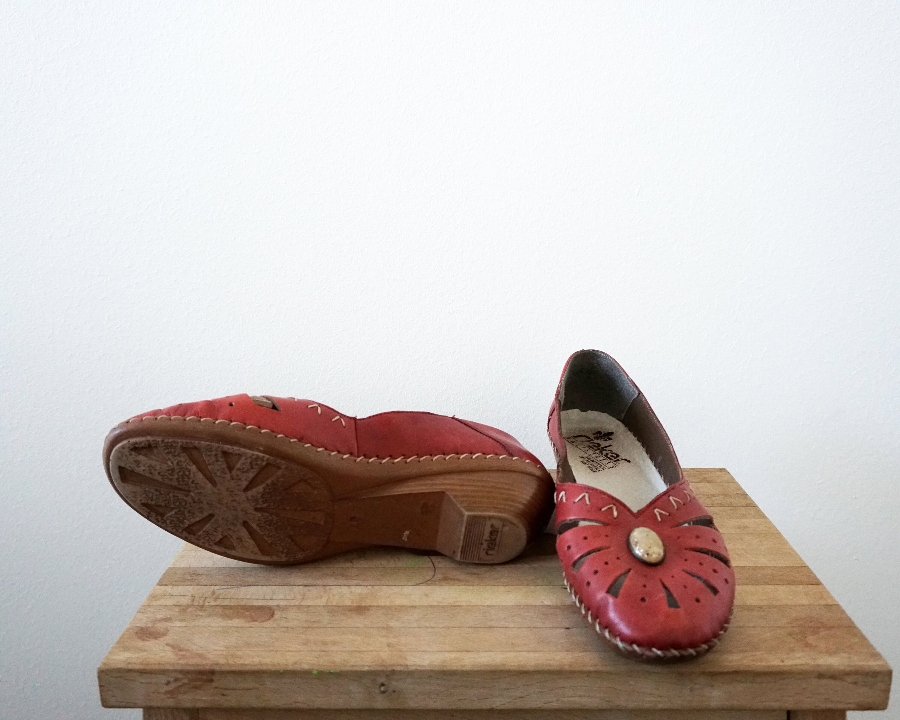 Vintage Red Leather Shoes - Etsy