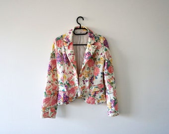 Vintage Floral Blazer 1990s Blazer Made in Italy Full Lined