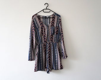 Vintage Summer Romper Rainbow Jumpsuit 1990s Jumper