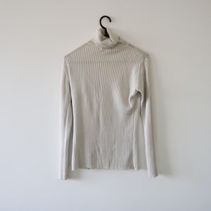 Vintage Steilmann Size 40 Turtleneck Sweater White Sweater Cotton Viscose Sweater