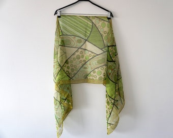 Foulard vintage Green Abstract Print