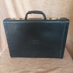 Vintage briefcase Diplomatic black briefcase- vintage black suitcase -office bag - business bag