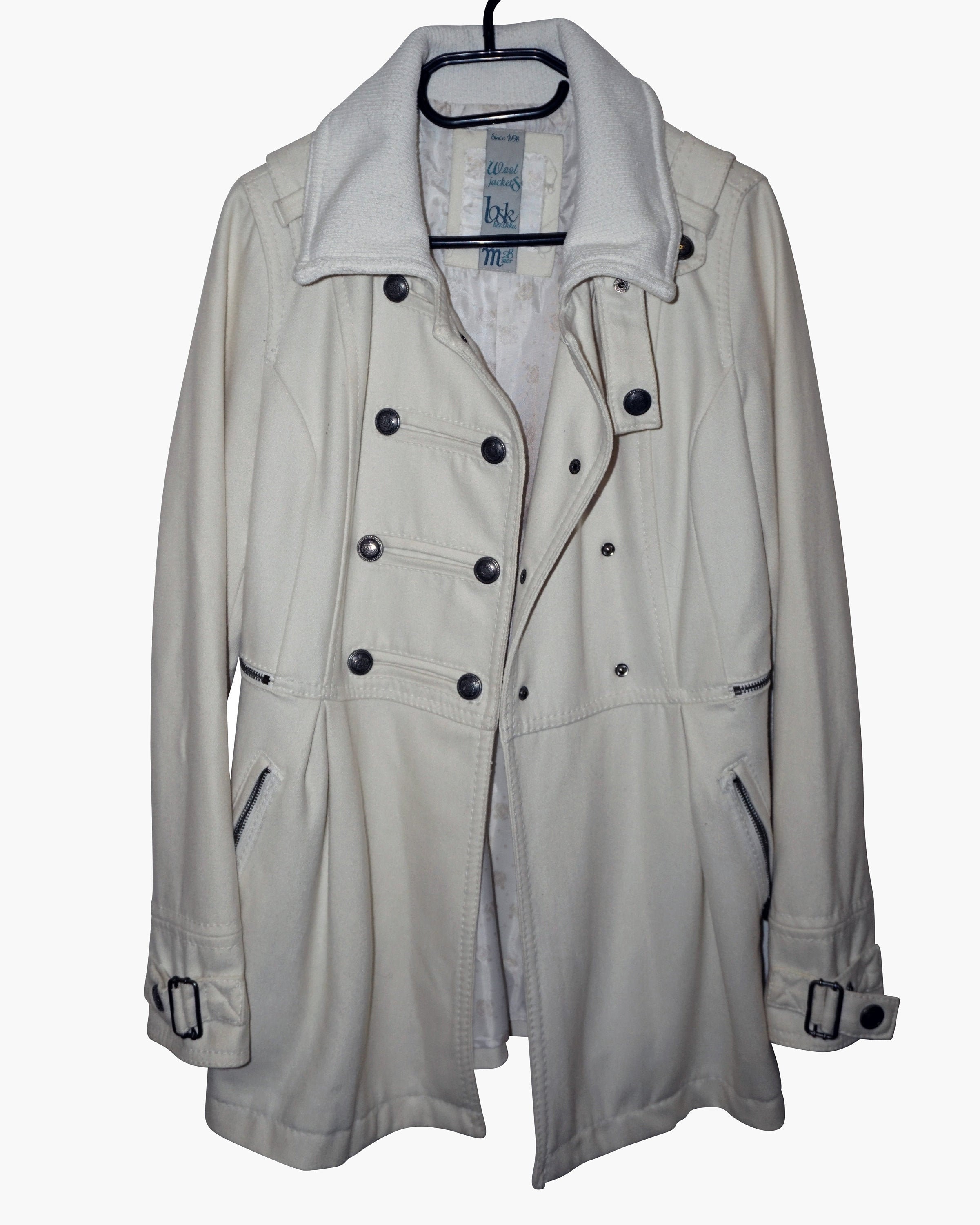 Long Wool White Coat Bershka Elegant Wool Coat Collared Coat Warm Winter Coat White Coat