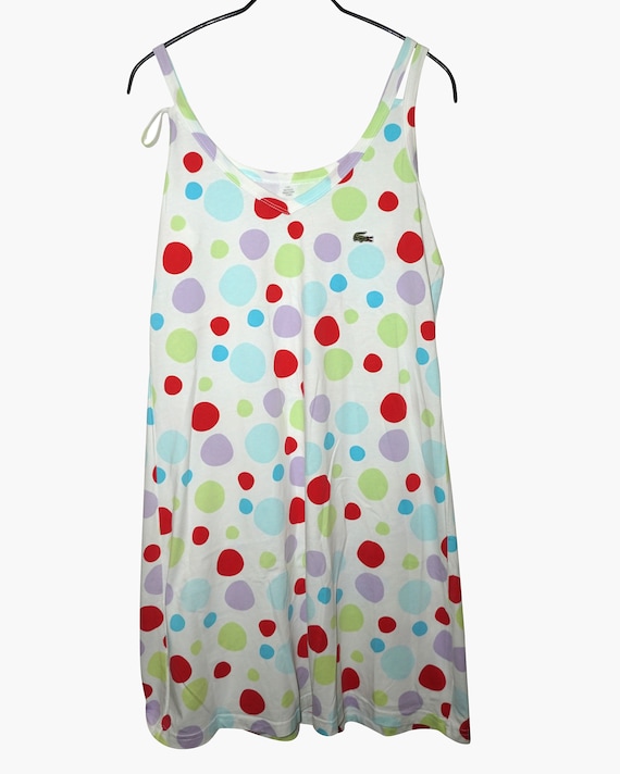 Vintage Lacoste Summer Dress Soft Cotton Sleeveless Striped Multicolor  Dotted Alligator Patch Logo, 100% Cotton - Etsy UK