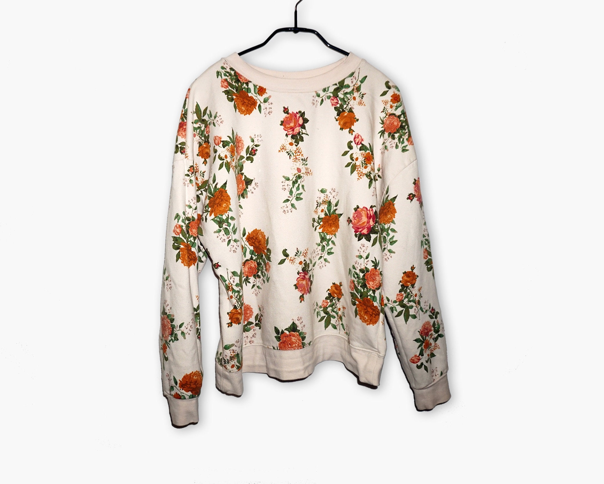 Vintage FloralEs Polka Dot Sweatshirt, Marke C&A, Größe XL